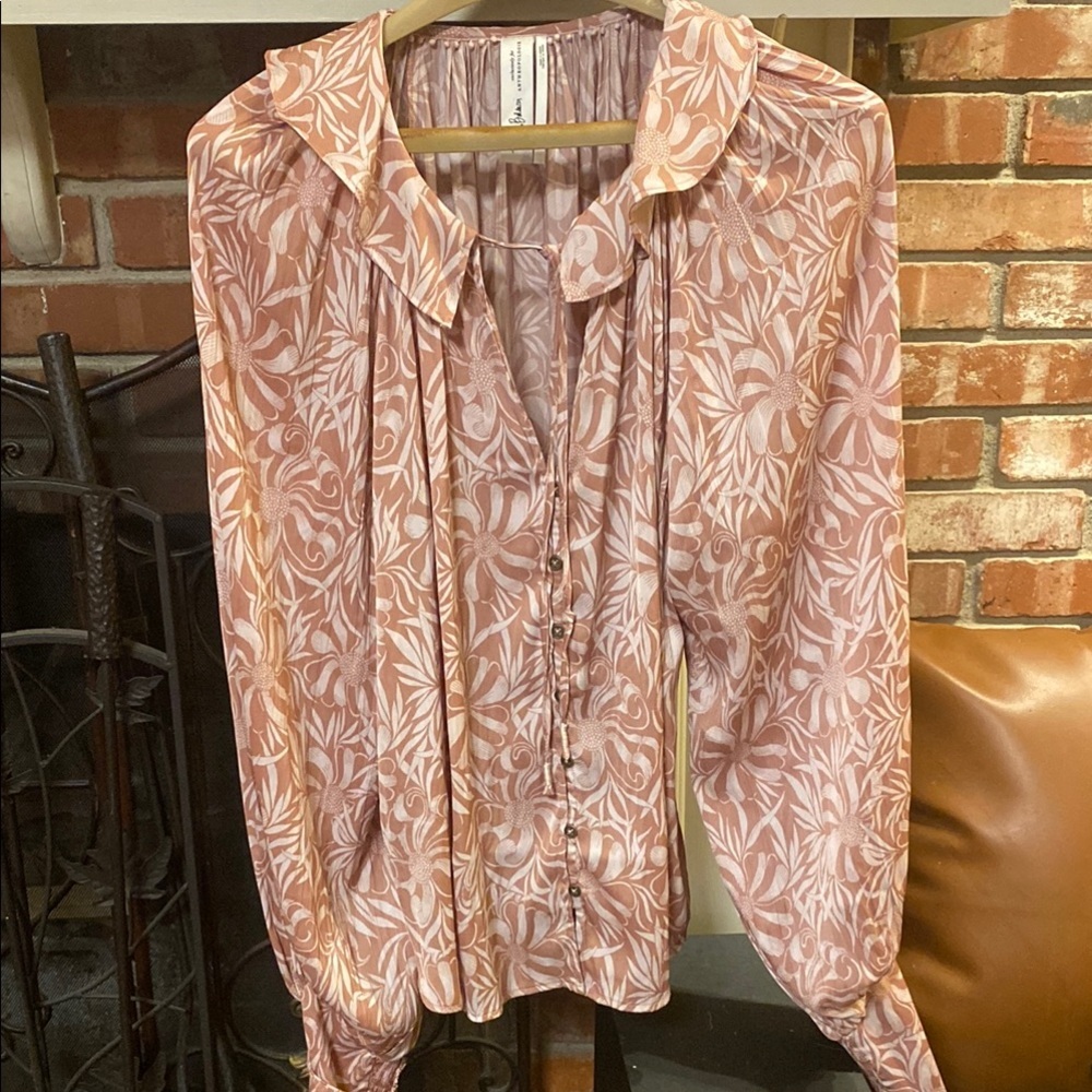 Anthropologie Florence Balducci Women's S Small Femme Collared Long Sleeve Top - Picture 3 of 8